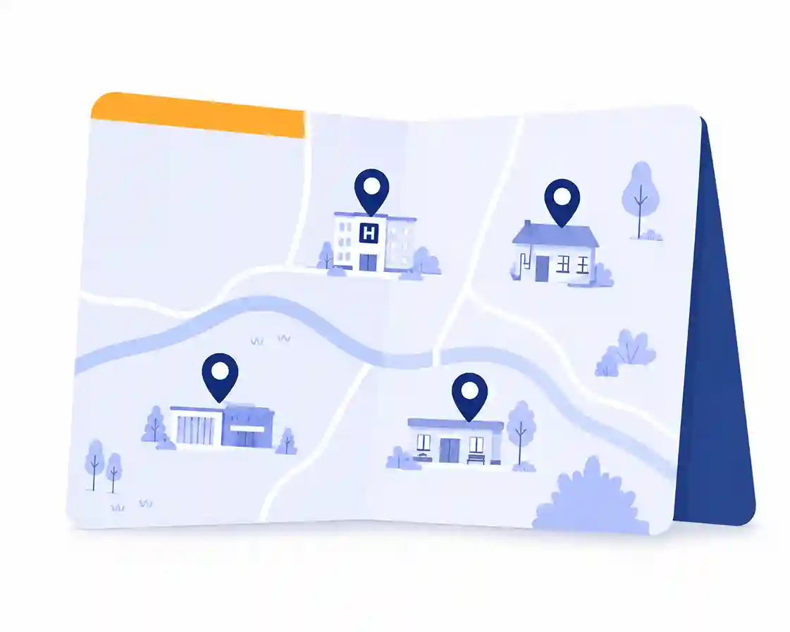 Carte des lieux d’accompagnement de l’association Albatros
